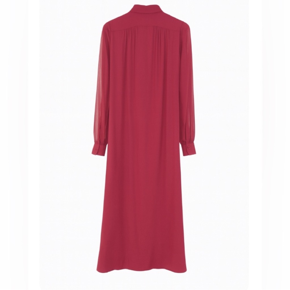 Diane Von Furstenberg Burgundy Long Sleeve Dress - Picture 3 of 6
